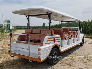 Voiture électrique de tourisme ZOWN 8 places, blanche et orange, avec toit et sièges en cuir - Product Image 6