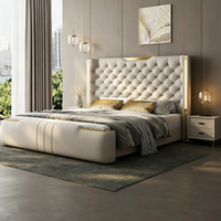 Lit plateforme moderne King Size avec tête de lit réglable en cuir, rembourré en PU, écologique, de haute qualité, garantie 5 ans