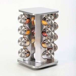 Nouveau support de rangement pour assaisonnements, tour d'organisation rotative en acier inoxydable avec 20 pots à épices - Product Image 2