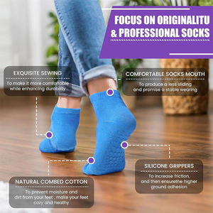 Wholesale Custom Logo Anti Slip Socks – Non Skid <b>Trampoline</b> Grip Socks – Print Logo Bottom – Free Size – Spring - Product Image 4