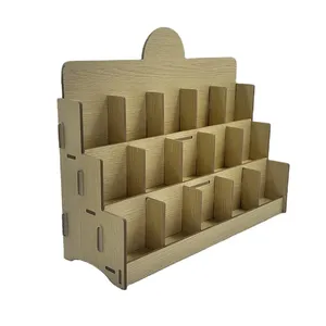 Alta qualidade mesa top display rack cosméticos shopping loja batom madeira display stand