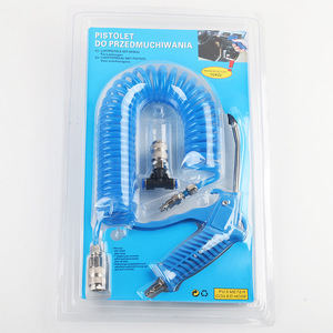 Pistolet de soufflage de poussière d'air robuste 4x6mm 5x8mm | Duster pneumatique de tuyau en TPU enroulé de 50cm pour le nettoyage de compresseur de qualité industrielle - Product Image 1