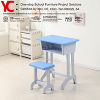 Customized Design Modern Eco-Friendly Comfortable Ergonomic School Furniture Set Classroom Students Desk Chair Kids Study Table