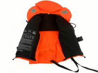 Gilet de sauvetage pour sports nautiques 50N, flottabilité 100N, rembourrage en mousse, support de tête, col réfléchissant, bandes réfléchissantes, fermeture éclair YKK, cordons réglables