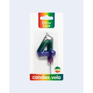 Candela Numero 4 per Feste, 6cm, Candele di Compleanno Vela - Product Image 1