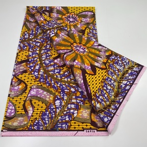 Tissu <span class=keywords><strong>en</strong></span> coton imprimé <span class=keywords><strong>pagne</strong></span> africain doré, 6 yards, pour robes et vêtements pour femmes - Product Image 4