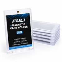 Vente en gros de porte-cartes de baseball sportifs ultra transparents en plastique rigide, porte-badge magnétique à une touche pour la collection de cartes à échanger