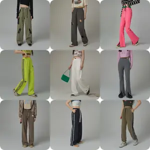 Pantaloni casual con lettera ricamata personalizzata nuova estate 2023 pantaloni elasticizzati con ritaglio a gamba dritta