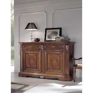 Aparador Believer con 2 puertas y 2 cajones Diseño intrincado de intarsia - Product Image 1