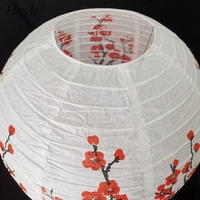 Lanternes Sakura japonaises de 12 pouces et 14 pouces, lanterne en papier à fleurs de cerisier, lanterne de décoration de mariage de style oriental en stock SD009