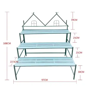 Tiered tanaman berdiri luar ruangan logam 3 tingkat berdiri untuk beberapa tanaman tangga pot dalam ruangan rak pemegang rak