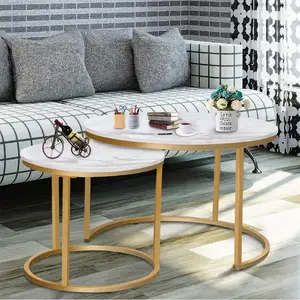 Журнальный столик, гнездо из 2 столов, круглый столик из МДФ, современная мебель для дома, железная фабрика, прямая мебель для гостиной