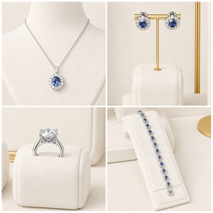 Zebopak Beige PU Leather Jewelry Display Set for Retail Store Picture Frame <b>Necklace</b> Bust <b>Ring</b> Earring Bracelet Manufacturer - Product Image 4