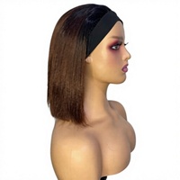 Perruques courtes bob Wear Go 4/27 couleur highlight, cheveux vietnamiens bruts, sans colle, vente en gros, perruques bandeau ultra-lisses pour femmes