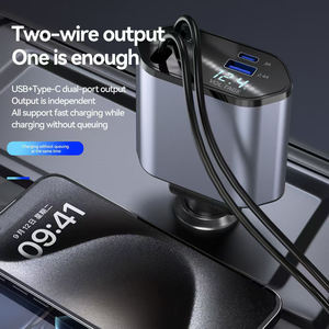 ที่ชาร์จเร็วสำหรับสถานีโทรศัพท์ในรถยนต์4 in 1จอแสดงผลดิจิตอล LED แบบพับเก็บได้สายชาร์จในรถแบบพกพา<span class=keywords><strong>2</strong></span>สายสำหรับ iPhone 17 - Product Image 3