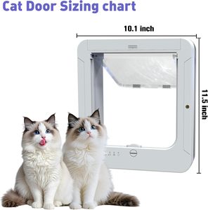 Smart 12 Lbs Pet Door/Gate pour Chats Chiens 4 Way Verrouillage 3 Collier Capteur Télécommande Intérieur Extérieur 11.5 "x 10.1" Solide - Product Image 2