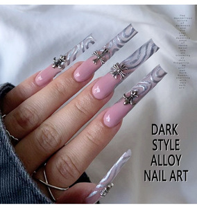 7Grid Silver Metal Nail Charms Cross Skull Design Vintage Nail Art Supplies Gothic Accessories for DIY Manicure Nail Jewelry - Product Image 5