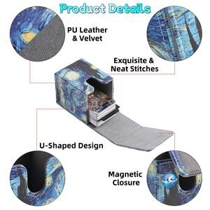 Scatola per Carte da Gioco in Pelle PU Personalizzata con Motivo Cielo Stellato di Van Gogh per Yugioh TCG <span class=keywords><strong>Commander</strong></span> Uso Esterno - Product Image 3