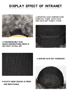 Perruque <span class=keywords><strong>Afro</strong></span> Courte et Bouclée pour Femme de Style Européen et Américain, <span class=keywords><strong>Cheveux</strong></span> Synthétiques Noirs en <span class=keywords><strong>Soie</strong></span> Glacée - Product Image 6