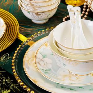 Vajilla de Cerámica Jingdezhen 2024, Juego de Platos y Tazones, Estilo Chino Nuevo, Flores de Alta Gama, Desechable, Regalo <span class=keywords><strong>para</strong></span> el Hogar y Venta al por Mayor - Product Image 3