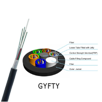 Cable de Fibra Óptica GYFTY de Alta Resistencia al Agua G652D G657A OM3 OM4