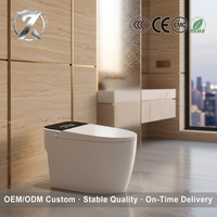 WC intelligent monobloc pour hôtels avec bidet intégré, siège chauffant, télécommande et fixation au sol