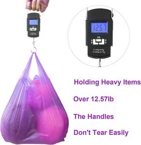 Sacs en plastique de qualité alimentaire de conception de t-shirt violet avec poignées pour l'épicerie et le commerce de détail pour le stockage de chaussettes - Product Image 3