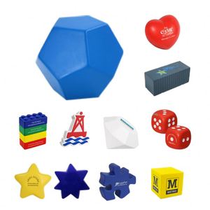 Balle anti-stress en forme de polyèdre, imprimée avec logo, en mousse PU, balle anti-stress en forme de polyèdre promotionnelle - Product Image 3