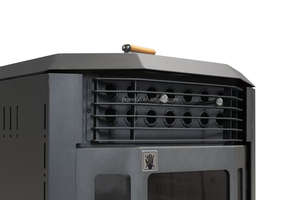 Poêle <span class=keywords><strong>à</strong></span> <span class=keywords><strong>granulés</strong></span> cylindrique autoportant haute performance 100 kW de puissance chauffante, <span class=keywords><strong>réservoir</strong></span> de combustible 50 kg, écologique, pour salle de bain - Product Image 4