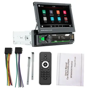 7 inç 1Din elektrikli geri çekilebilir ekran Android radyo Wifi Autoradio araba radyo dokunmatik ekran GPS Wifi Autoradio GPS araç DVD oynatıcı