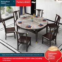 Nouvelle table à manger en bois massif brillant de style chinois avec chaises, combinable, rétractable, pliable, réglable, avec pieds en cuivre, moderne