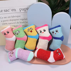 Pet Supplies Dog Squeaky Toys Plush Cartoon Sock Chew Toy Durable Funny Dog Chew Toys for Aggressive Chewers - Product Image 2