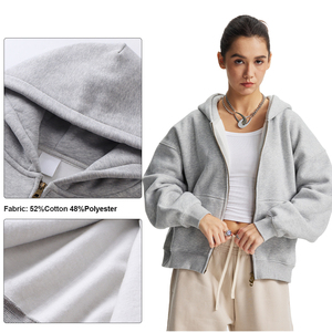 Зимняя толстовка с капюшоном на молнии, хлопковая винтажная толстовка с капюшоном на молнии из камня, потертая Толстовка Оверсайз для мужчин - Product Image 3