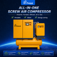 Compresseur d'air rotatif à vis PANRUI compact sur roues pour équipement d'alimentation en air stable pour la découpe laser de l'acier inoxydable