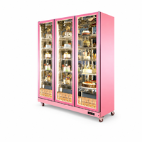 Vitrine de pâtisserie professionnelle de luxe, ventilée, sans givre, réfrigérée, avec éclairage LED à vision claire
