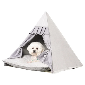 Tente pliable <span class=keywords><strong>de</strong></span> luxe pour animaux <span class=keywords><strong>de</strong></span> compagnie <span class=keywords><strong>tipi</strong></span> en <span class=keywords><strong>toile</strong></span> <span class=keywords><strong>de</strong></span> coton <span class=keywords><strong>lit</strong></span> <span class=keywords><strong>de</strong></span> grotte avec coussin Portable chien chat maison multi-style intérieur extérieur <span class=keywords><strong>lit</strong></span> - Product Image 6