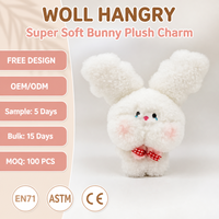 Peluche Lapin Mignon et Doux avec Nœud à Carreaux, Animal en Peluche Blanc en Sherpa pour Enfants, Cadeau d'Anniversaire Vente en Gros OEM/ODM