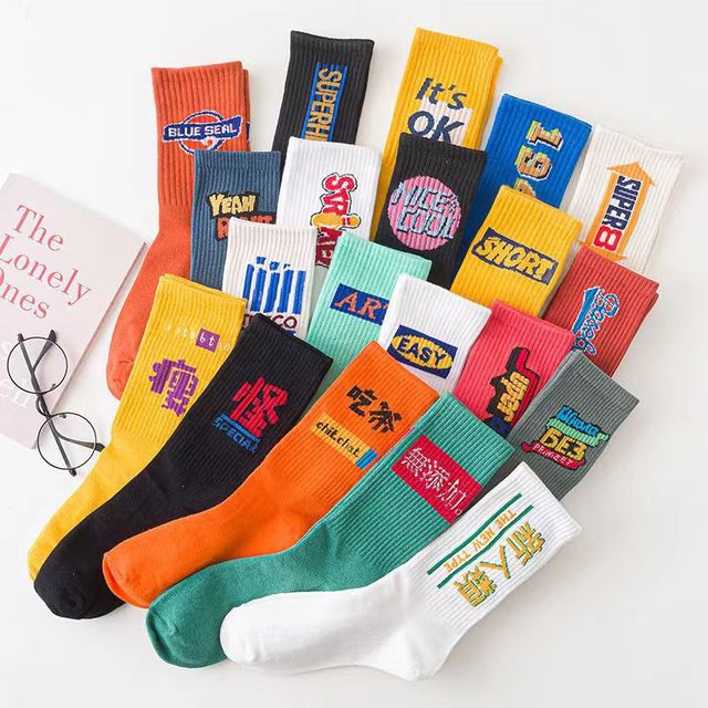 High Quality Custom Cotton Digital Print OEM Running Socks Customize Design Men Crew Socks Made Logo Sports Printed Socks
