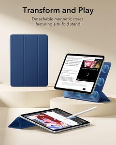 REXIAO Étui pour tablette à trois volets avec fonction veille/réveil automatique, fin et léger, en cuir PU et microfibre, Smart <span class=keywords><strong>Folio</strong></span> pour iPad (A16) - Product Image 3