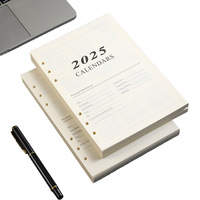 2025 A5 classeur à feuilles mobiles calendriers Transparent Pvc mat Index diviseur 6 anneaux classeur cahier