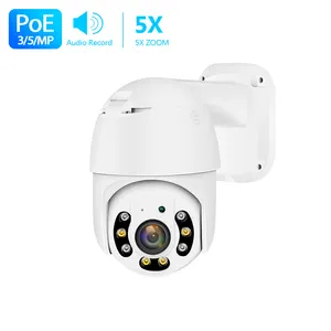 LOOSAFE ICSEE 3MP 5MP 5X Optical Zoom full color night vision dome PTZ POE over ethernet outdoor cctv camera security