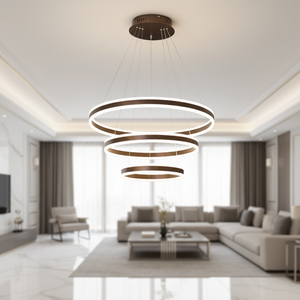 <span class=keywords><strong>Lampadario</strong></span> LED Moderno con Profilo in Alluminio, Illuminazione a Sospensione Circolare per Soggiorno, Hotel e Ristorante, Nuovo Design - Product Image 1