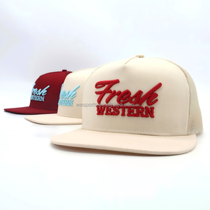 Casquette Trucker OEM Y-Y en forme de P, plate, 5 panneaux, avec broderie personnalisée, patch en cuir, ajustée, Richardson 115, en maille, Snapback 6006 - Product Image 3