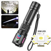 Lampe torche LED portable en alliage d'aluminium avec bandes lumineuses en V, étanche IP54, 1000+ lumens, 6000K lumière du jour, faisceau réglable