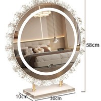 Miroir LED circulaire style campagnard français en métal, personnalisé pour la maison, le salon, la chambre et l'hôtel - Vente en gros usine