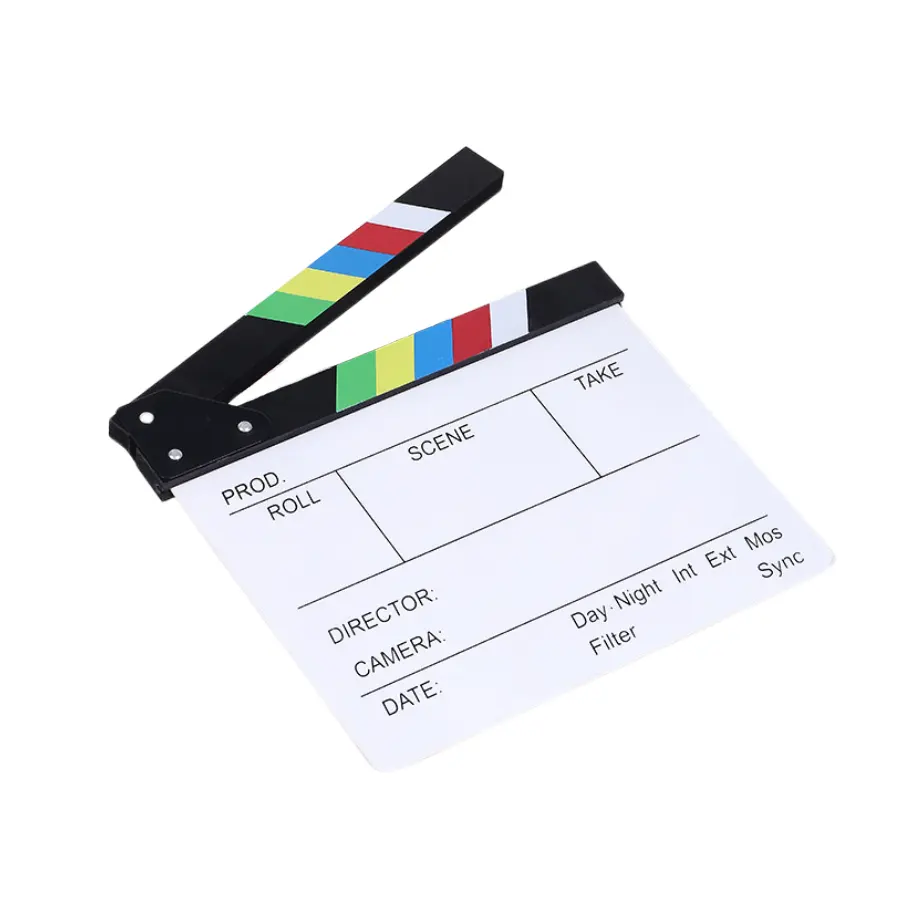 Preto Madeira Tiro Ardósia Placas Adereços Multi Tamanho Madeira Branco Diretor Cena Clapper Board Colorido Ação Film Slate Cut Props