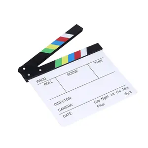 Black Wooden Shooting Slate Boards Props Multi Size Wood White Director Scene Clapper Board Colorful Action Film Slate Cut Props