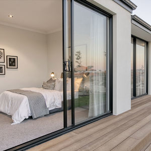 自动双玻璃3轨道滑动室内滑动门系统黑色白色灰色棕色庭院房屋滑动门 - Product Image 2