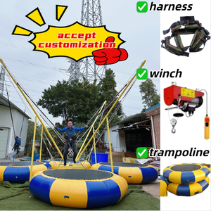 Equipo de Juegos Interior al por Mayor, Trampolín Elástico con Arnés y Remolque Móvil para <span class=keywords><strong>Alquiler</strong></span>, Trampolín Elástico para 4 Personas - Product Image 1