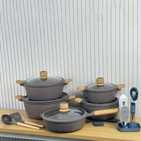 Ensemble de casseroles en alliage d'aluminium, induction, luxe, neuf, de haute qualité, 21 pièces, revêtement antiadhésif en granit